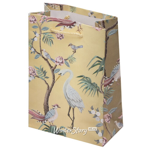 Подарочный пакет Райские птицы 16*11 см, ванильный Koopman