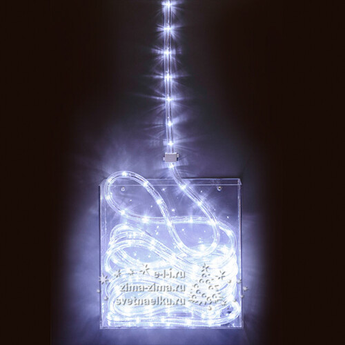 Дюралайт светодиодный трехжильный 13 мм, 9 м, 324 холодные белые LED лампы, IP44 Koopman