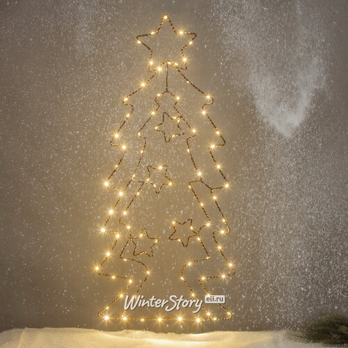 Светящаяся елка Norwood Star 85 см, 90 экстра теплых белых LED ламп, таймер, на батарейках, IP44 Koopman