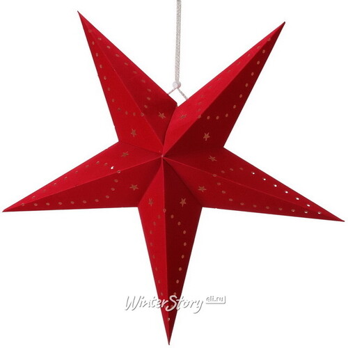 Бумажная звезда с подсветкой Red Velvet 45 см, 10 теплых белых LED, на батарейках Koopman