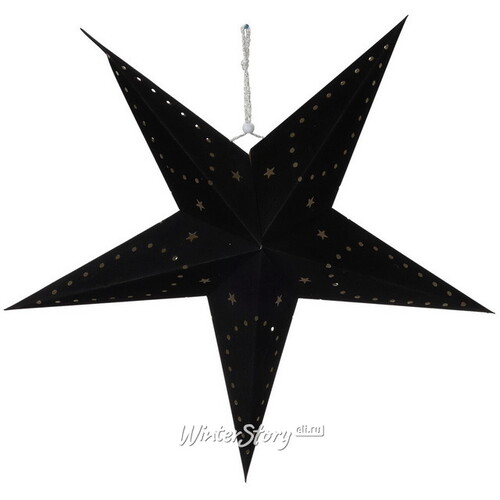 Бумажная звезда с подсветкой Black Velvet 45 см, 10 теплых белых LED, на батарейках Koopman