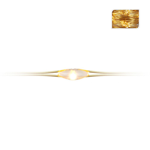 Гирлянда на батарейках Лучи Росы 10*0.8 м, 80 экстра теплых белых мини LED ламп, золотая проволока, IP20 Koopman