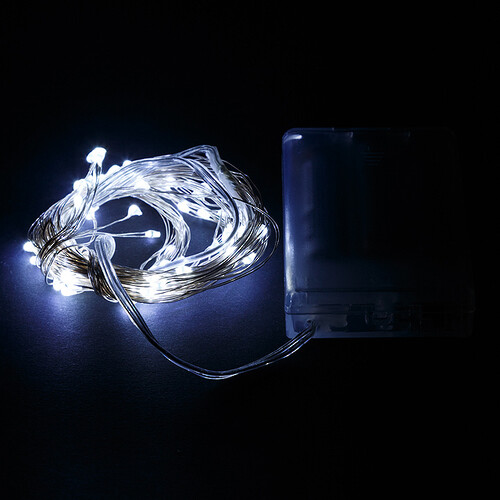 Гирлянда на батарейках Лучи Росы 10*0.8 м, 80 холодных белых мини LED ламп, серебряная проволока, IP20 Koopman