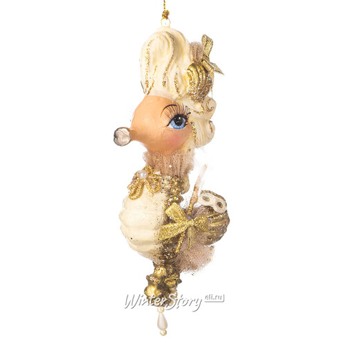 Елочная игрушка Леди Терезия - Королевская Лагуна 17 см золотая, подвеска Goodwill