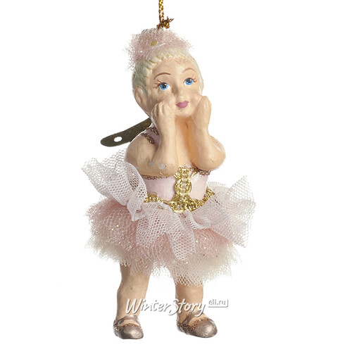 Елочная игрушка Балерина из Музыкальной Шкатулки 5 см розовая, подвеска Goodwill