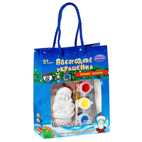 Набор для раскрашивания Елочная игрушка - Снеговик, керамика Bondibon