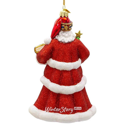 Стеклянная елочная игрушка Санта Клаус - Чудо Фламандского Двора 18 см, подвеска Kurts Adler
