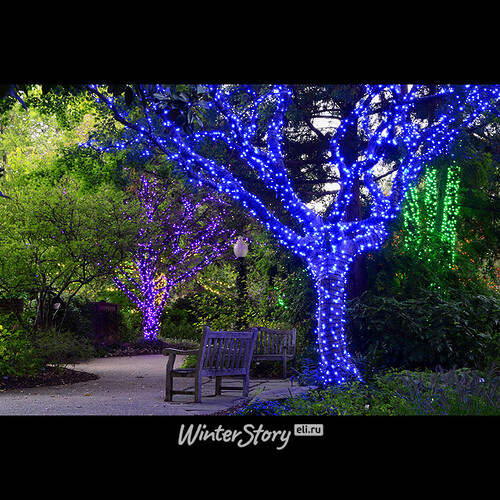 Гирлянды на дерево Клип Лайт Quality Light 100 м, 1000 синих LED ламп, черный ПВХ, IP44 BEAUTY LED