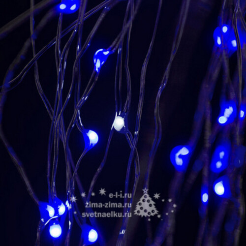 Гирлянда Лучи Росы 20*1.5 м, 350 синих MINILED ламп, серебряная проволока BEAUTY LED