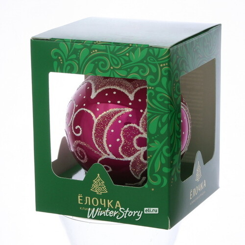 Стеклянный елочный шар Диадема 8 см розовый Фабрика Елочка