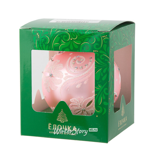 Стеклянный елочный шар Гармония 9 см розовый Фабрика Елочка