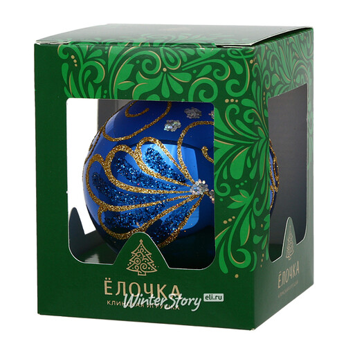 Стеклянный елочный шар Вариация 7 см синий Фабрика Елочка