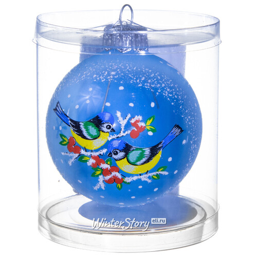 Стеклянный елочный шар Орбита 6 см голубой Фабрика Елочка