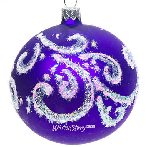Стеклянный елочный шар Мечта 9 см фиолетовый Фабрика Елочка
