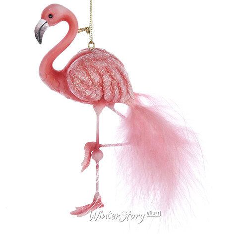 Ёлочная игрушка Изящный Фламинго Роуз 14 см, подвеска Kurts Adler