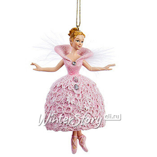 Елочное украшение Балерина Цветочная Принцесса 10 см розовая, подвеска Kurts Adler