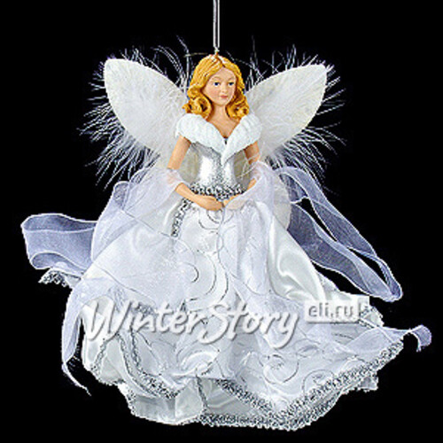 Елочное украшение Белоснежный Ангел блондинка 23 см, подвеска Kurts Adler