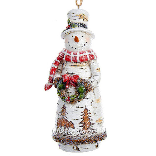 Елочная игрушка Снеговик - Лесовичок с венком 13 см, подвеска Kurts Adler