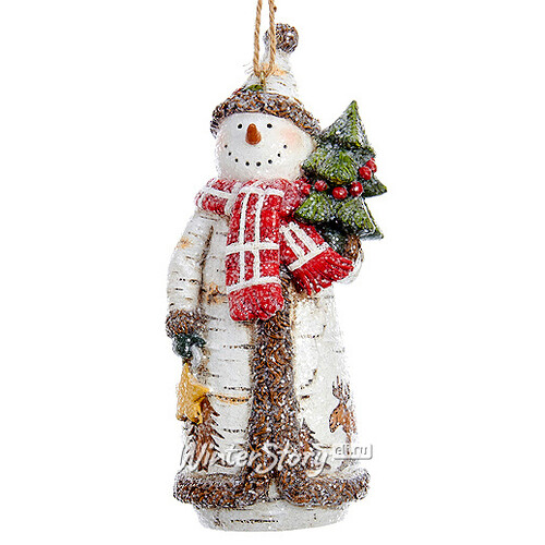 Елочная игрушка Снеговик - Лесовичок с елочкой 13 см, подвеска Kurts Adler