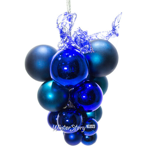 Гроздь из пластиковых шаров 20 см синяя Snowhouse