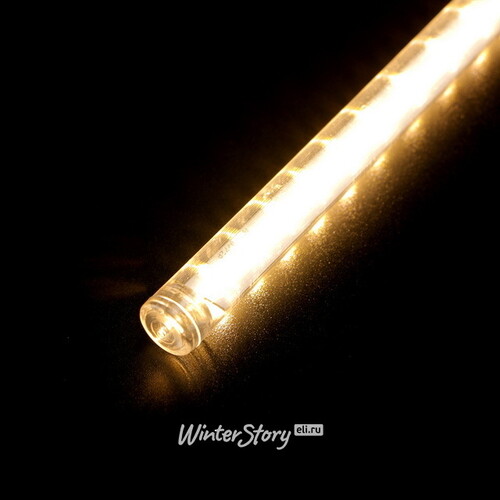 Светодиодная гирлянда Тающие Сосульки 10*0.5 м, 600 теплых белых LED ламп, черный ПВХ, 10 м, IP44 BEAUTY LED