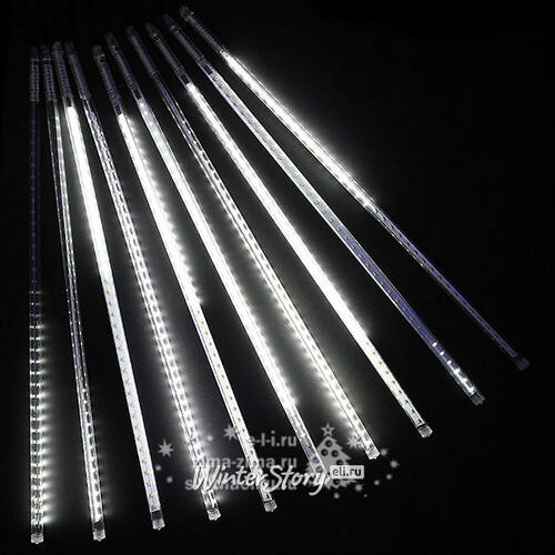 Светодиодная гирлянда Тающие Сосульки 10*0.5 м, 720 холодных белых LED ламп, черный ПВХ, 10 м, 12V, IP44 BEAUTY LED