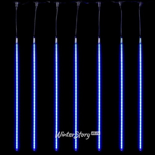 Светодиодная гирлянда Тающие Сосульки 10*0.8 м, 840 синих LED ламп, черный ПВХ, 10 м, IP44 BEAUTY LED
