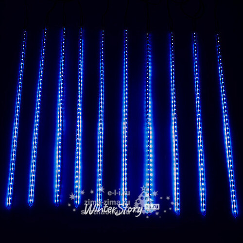 Светодиодная гирлянда Тающие Сосульки 10*0.8 м, 720 синих LED ламп, черный ПВХ, 10 м, IP44 BEAUTY LED