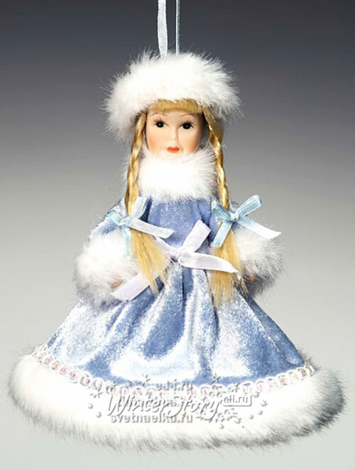 Елочная игрушка "Снегурочка" в голубом платье, 15 см Holiday Classics
