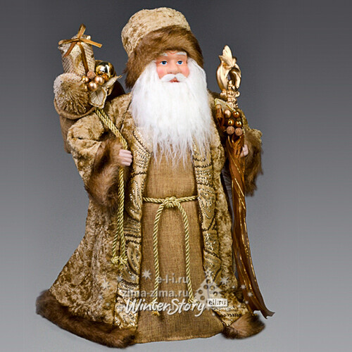 Дед Мороз в терракотовой шубе с золотым орнаментом, 45 см Holiday Classics