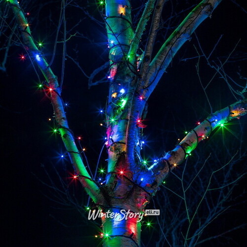 Гирлянды на дерево Клип Лайт Quality Light 100 м, 1000 разноцветных LED ламп, черный ПВХ, IP44 BEAUTY LED