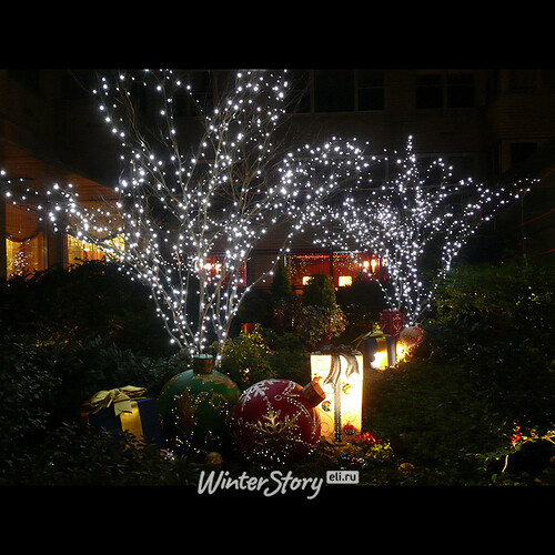Гирлянды на дерево Клип Лайт Legoled 30 м, 225 холодных белых LED, черный КАУЧУК, IP54 BEAUTY LED