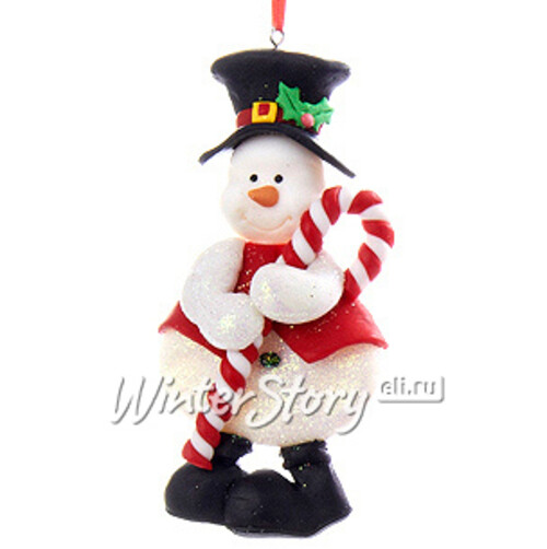 Елочная игрушка Снеговик с Посохом - Рождественская Компания 13 см, подвеска Kurts Adler