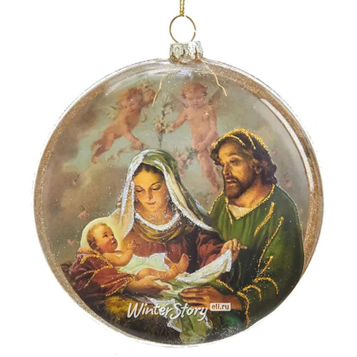 Стеклянная елочный шар Рождество Христово - Святая Ночь 12 см Kurts Adler