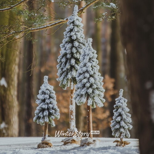 Искусственная елка Canadian заснеженная 120 см с натуральным стволом, ПВХ Decorland
