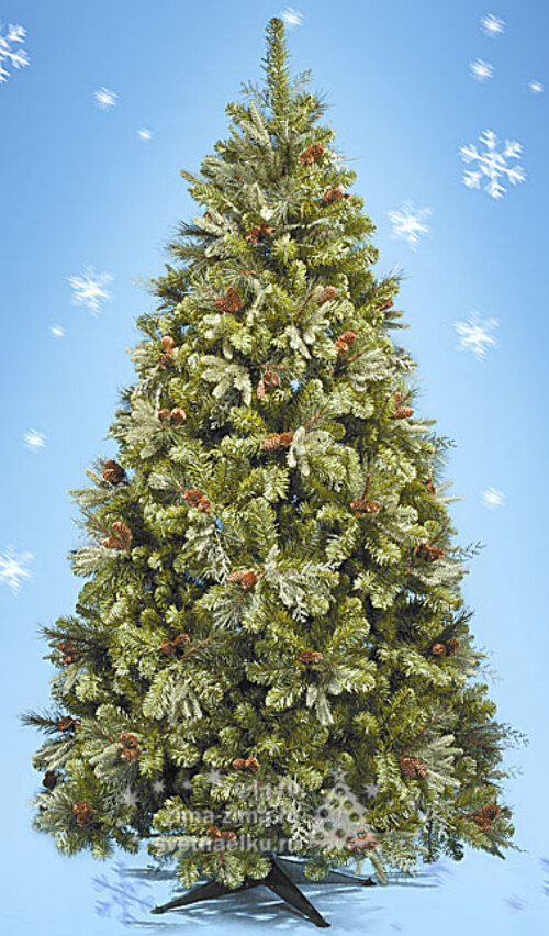 Искусственная елка Вашингтон с шишками 213 см, ЛИТАЯ + ПВХ Царь Елка