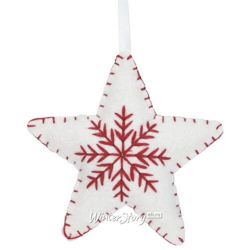 Елочная игрушка Сканди Рождество: Звезда 10 см, белая, подвеска Koopman