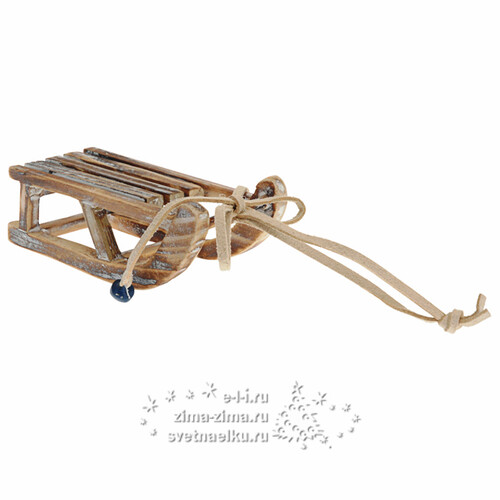 Деревянная елочная игрушка Веселые Санки 13 см, подвеска Koopman