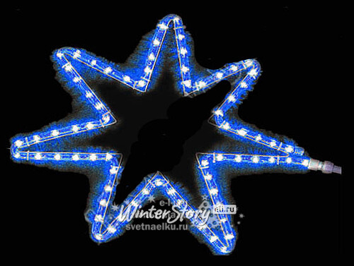 Звезда семиконечная, уличная, дюралайт 45*45см, синяя, IP44 Торг Хаус
