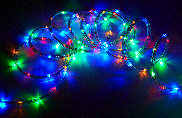 Дюралайт светодиодный трехжильный 13 мм, 24 м, разноцветные LED лампы, контроллер Holiday Classics