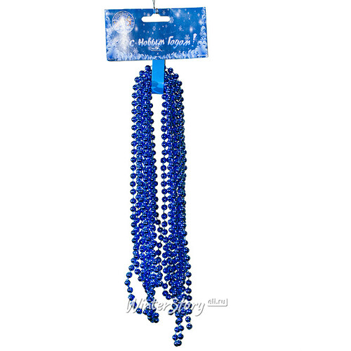 Бусы пластиковые Цветной горошек 6 мм*6 м синий Snowmen