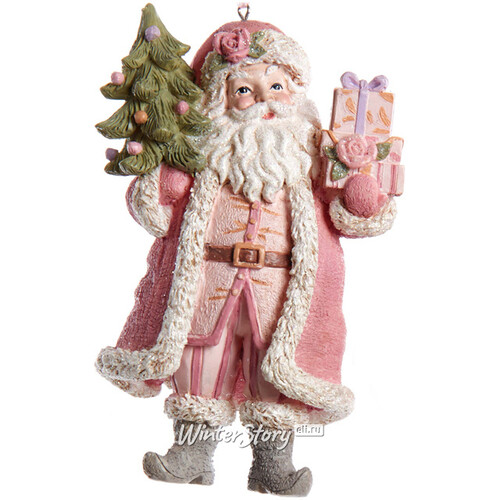 Елочная игрушка Санта с елочкой - Purpurina Rosa 13 см, подвеска Kurts Adler