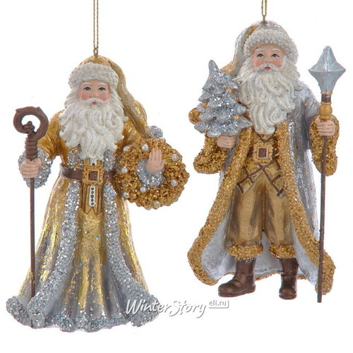 Елочная игрушка Санта с венком: Berceuse 13 см, подвеска Kurts Adler