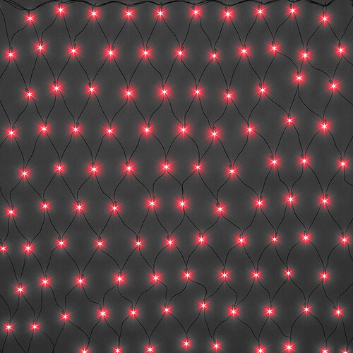 Гирлянда Сетка 1.4*1.6 м, 192 красные микролампы, зеленый ПВХ, контроллер, IP20 MOROZCO