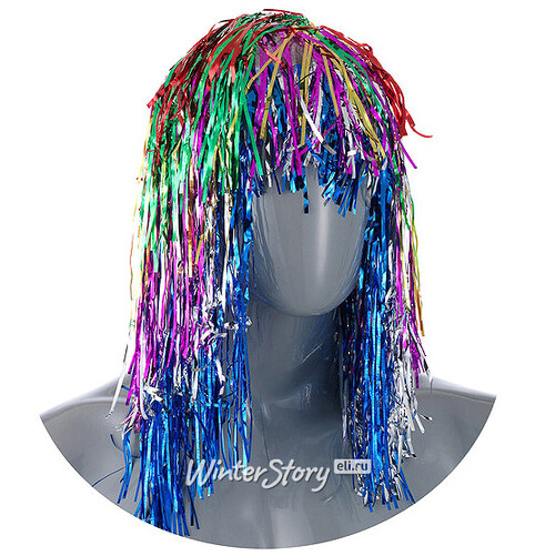 Карнавальный парик из дождика 48 см разноцветный Snowmen