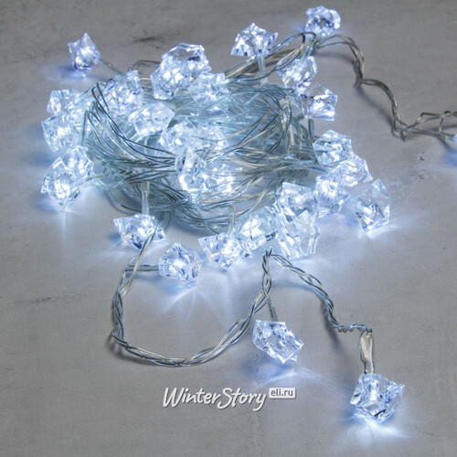 Светодиодная гирлянда Алмазы 36 холодных белых LED ламп 5.1 м, прозрачный ПВХ Snowmen