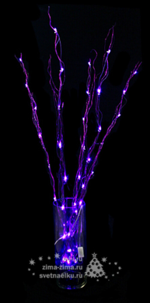 Светодиодное дерево с изумрудами, 40 LED, 1,3м, фиолетовое Snowmen
