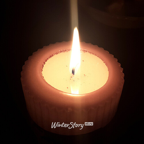 Свеча рифленая Аура, 100*70 мм, светло-серый Edelman
