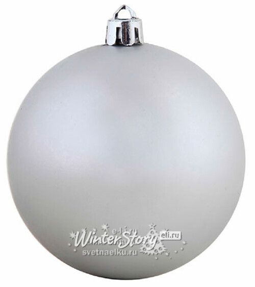 Пластиковый матовый шар 30 см серебро, Snowmen Snowmen