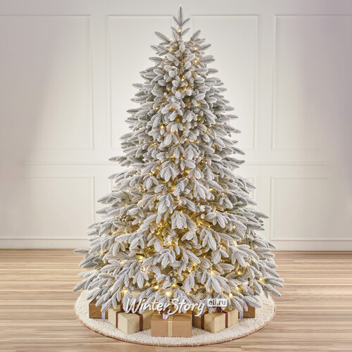 Искусственная елка с огоньками Романовская заснеженная 270 см, 740 теплых белых ламп, ЛИТАЯ 100% Max Christmas
